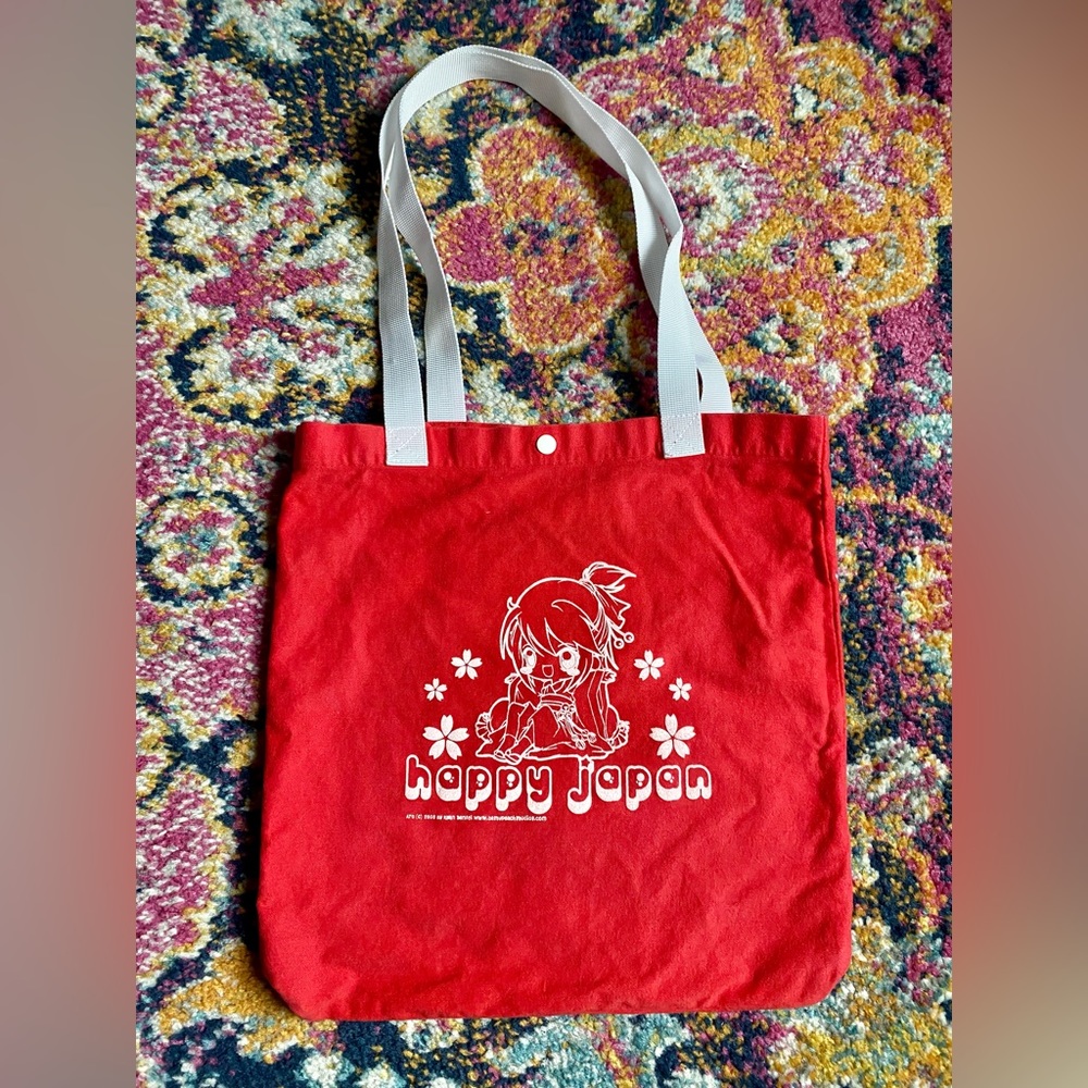 Happy Japan Cute ANIME carry-all TOTE BAG by Tasty Peach Studios 2008 Y2K EUC